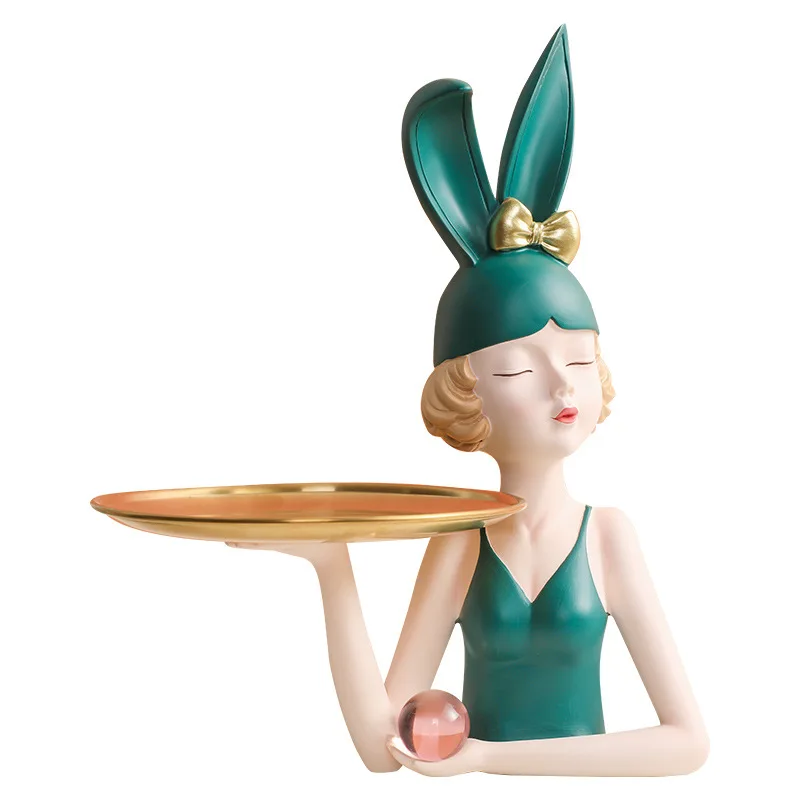 

Creative porch decoration Bunny girl tray crafts Practical home furnishing decorations Housewarming gifts