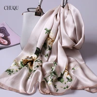 100 pure silk scarf ladies luxury handkerchief natural real silk long scarf thin shawls women neckscarf headscarf foulard femme