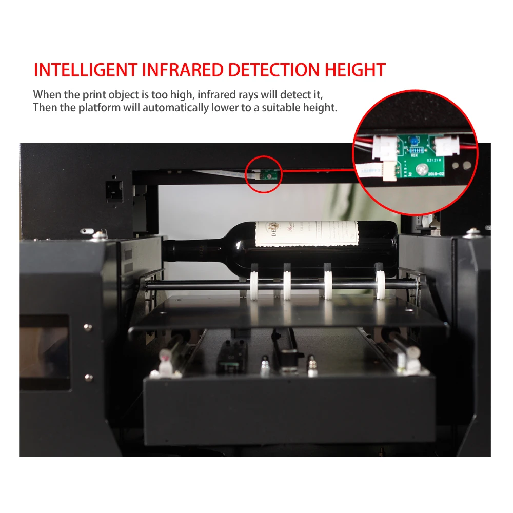 Цилиндрический/плоский/подъемный тиснением с помощью одной кнопки печати A3 UV