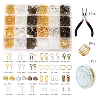 alloy accessories jewelry findings set open jump rings earring hook lobster clasps sheep eye beads kit jewelry making supplies