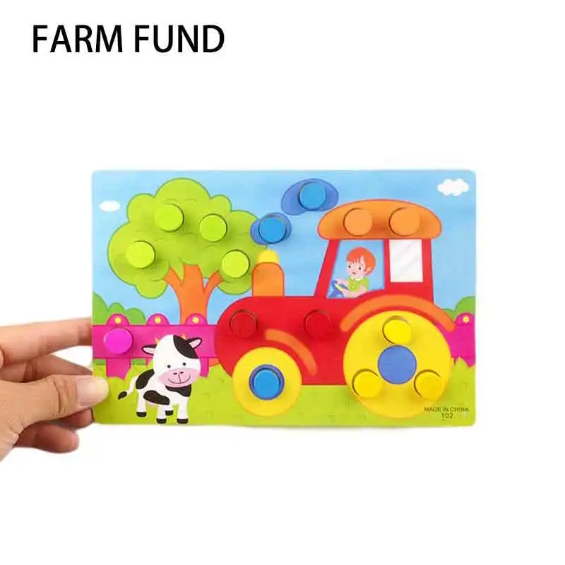 Доска гриб ногтей Цвет познания парная головоломка деревянная игрушка для