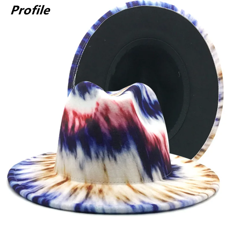 

Фетровая шляпа Tie-dye с рисунком звездного неба, новинка 2021, градиентная шляпа, унисекс, фетровая шляпа с ручной росписью, Зимняя шляпа, кепка