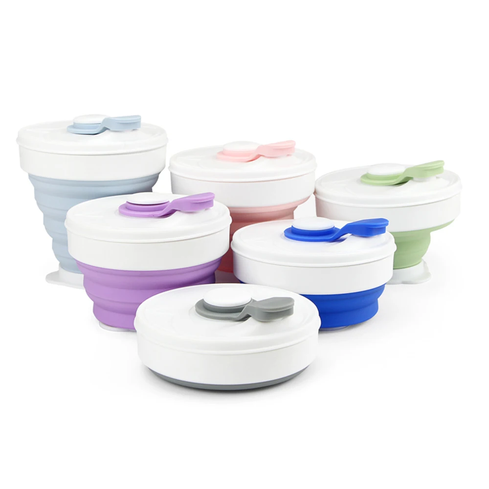 Складная силиконовая чашка портативная телескопическая Питьевая кофейная