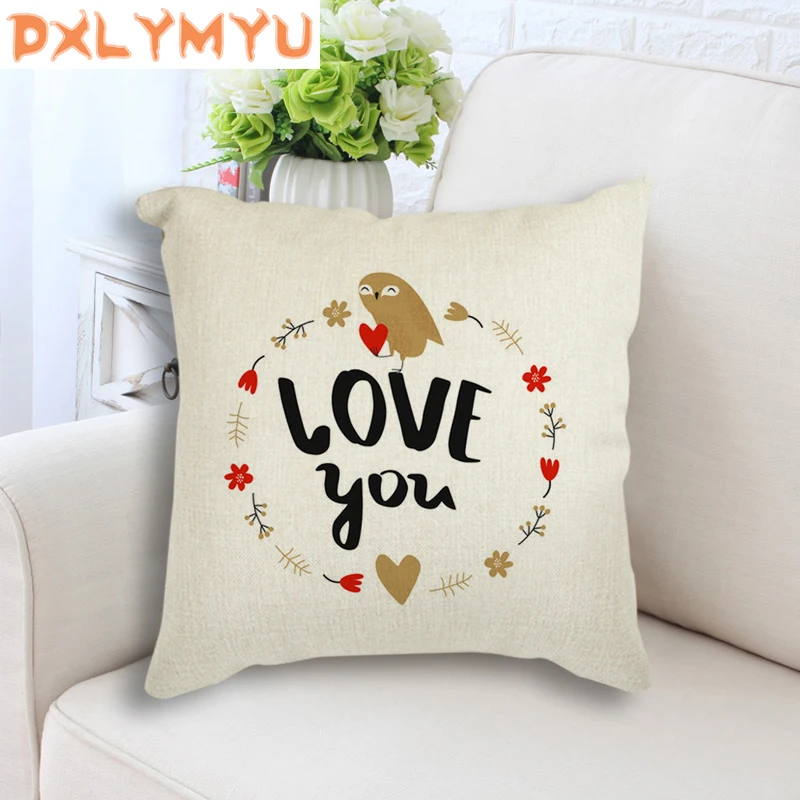 Льняная хлопковая наволочка мультяшная для подушки с рисунком Кита медведя езды