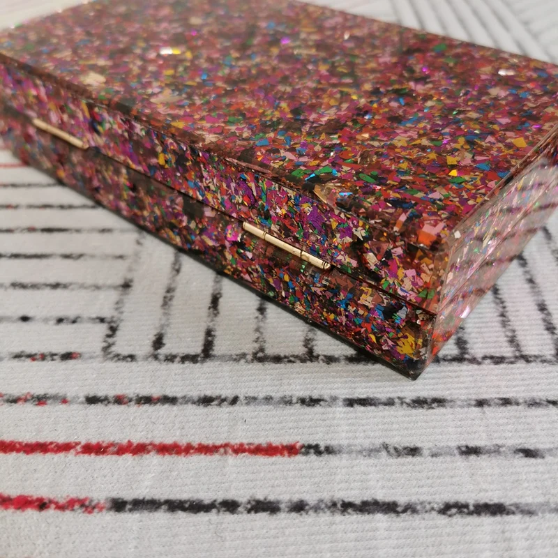 Новые женские акрил сумки Мода красочные ручные вечерние для выпускного вечера