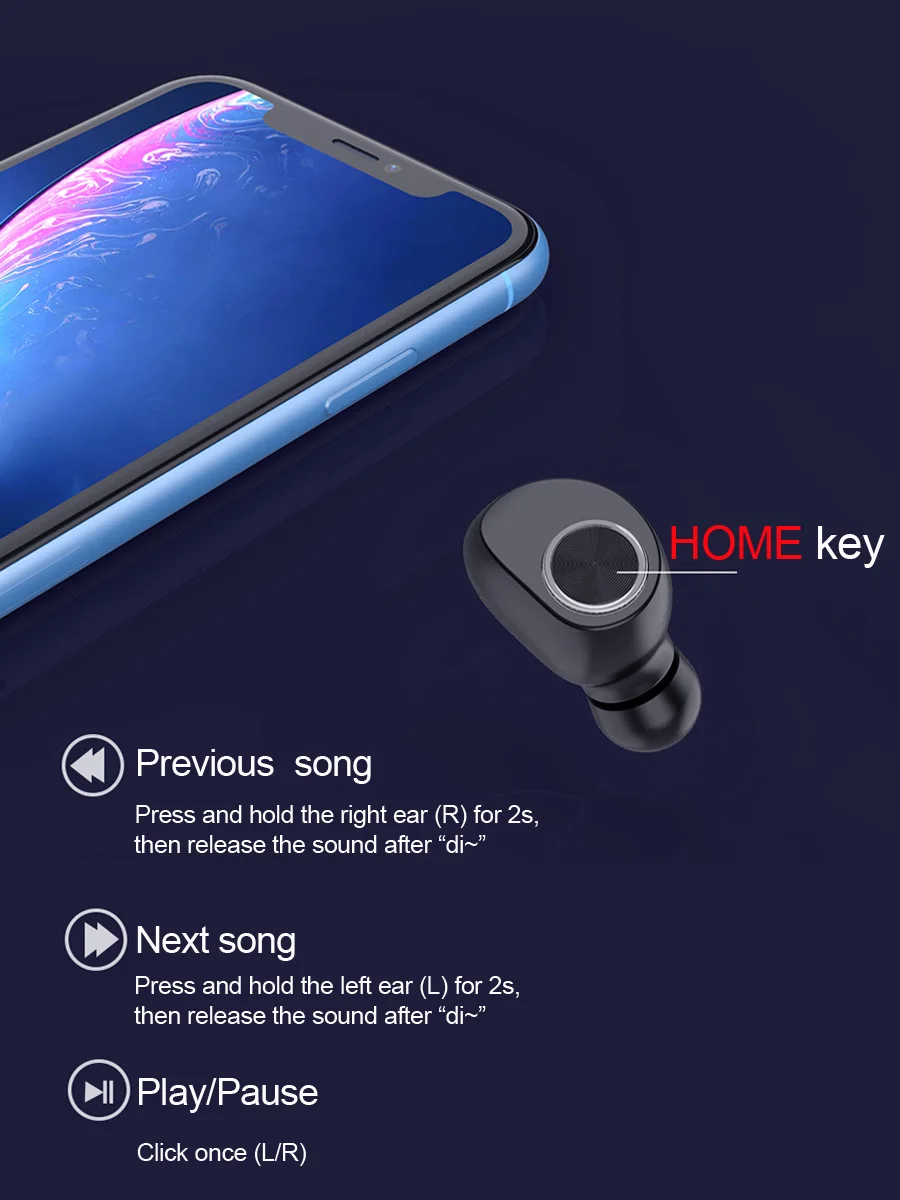TWS Bluetooth Беспроводной наушники Шум шумоподавления громкой связи Bluetooth гарнитура для Беспроводной гарнитура стерео Hi-Fi наушники с зарядный Чехол для мобильного телефона