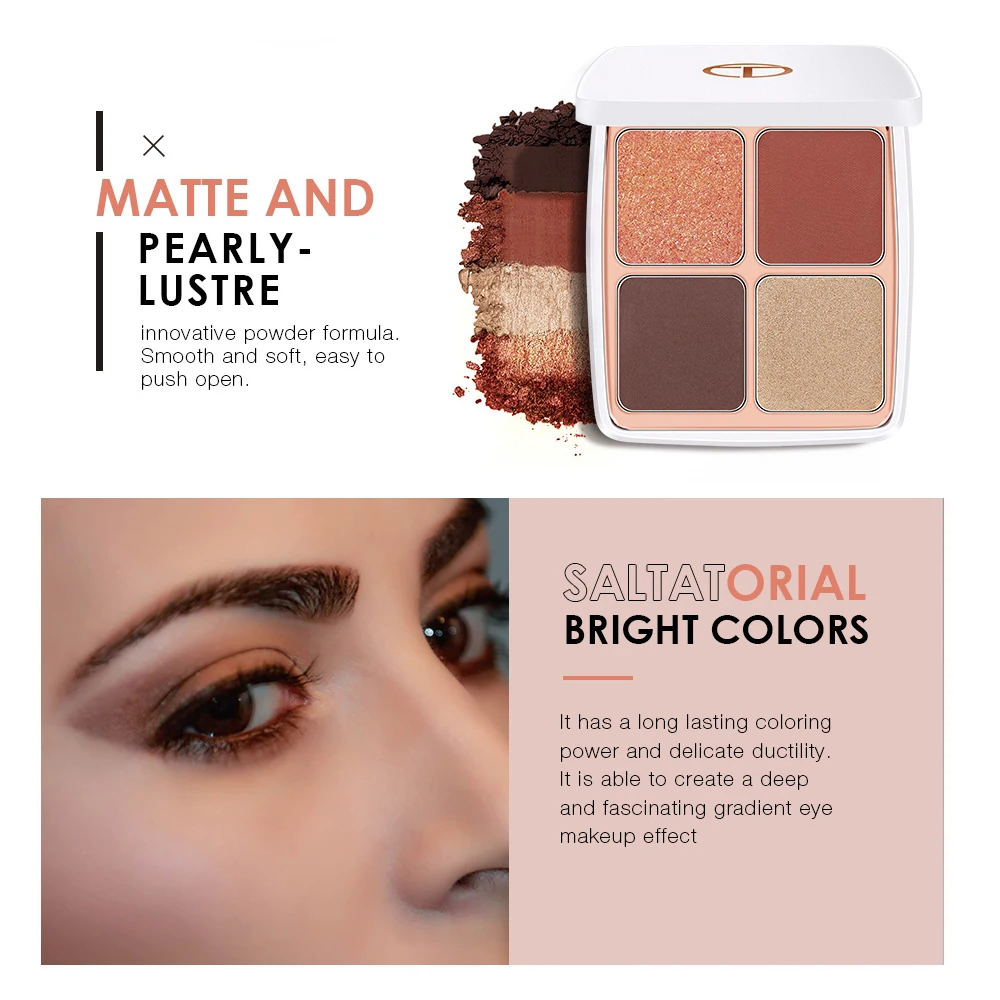 Матовая блестящая палитра теней для век O.TW O.O 4 шт./компл. Водонепроницаемая