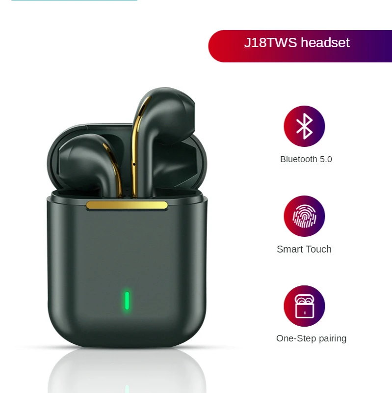 

New J18 Wireless Bluetooth Headset 5.0 Open Cover TWS Bluetooth Headset In-ear Touch Wireless Headset for iphone for huawei