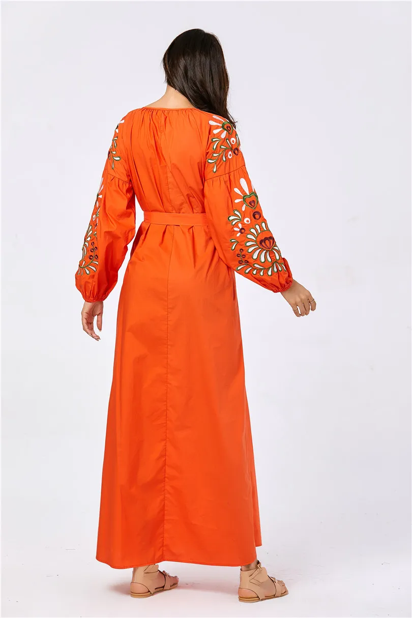 Женская мусульманская одежда макси с длинным рукавом длинное платье