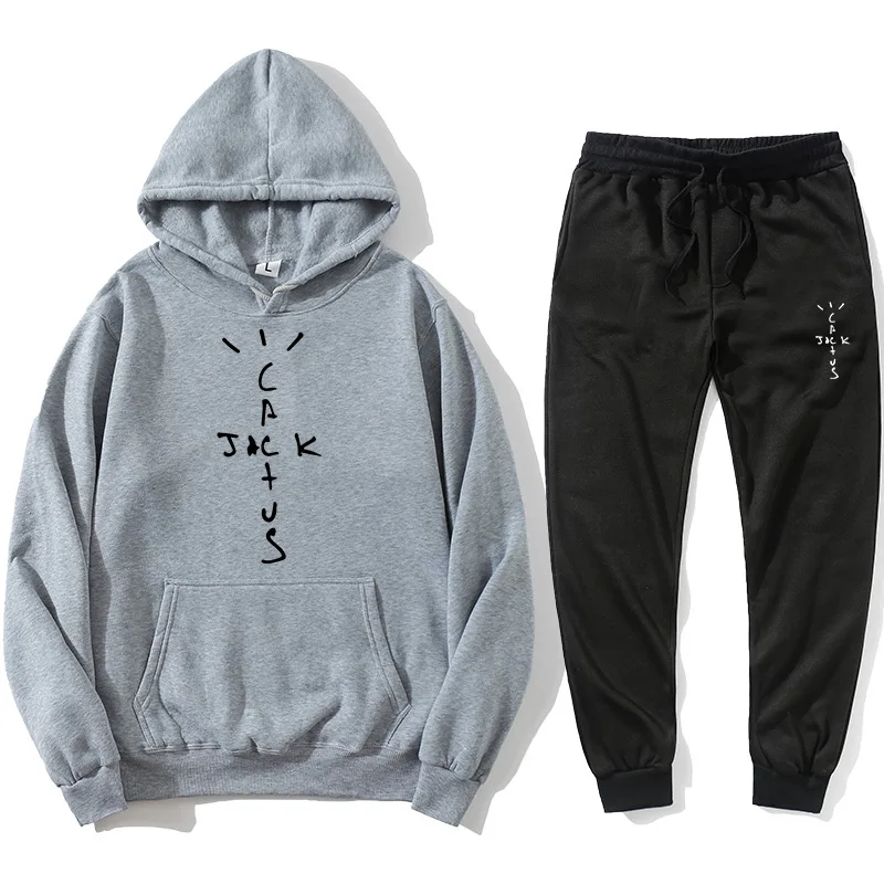 

2021 Travis Scotts Hip Hop Hoodies Cactus Jack Swag Print Funny Women Men Hooded Sweatshirt Travis Scotts Casual Pullover +Pants