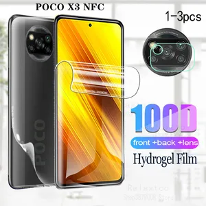 Гидрогелевая пленка для POCO X3 NFC, защитные пленки для экрана pocophone x4 m4 pro m3 pro f4 gt, задняя пленка poco F3, защитные пленки для камеры телефона