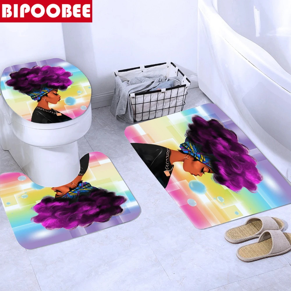 Африканская американская Женская занавеска для душа сексуальная ванной комнаты