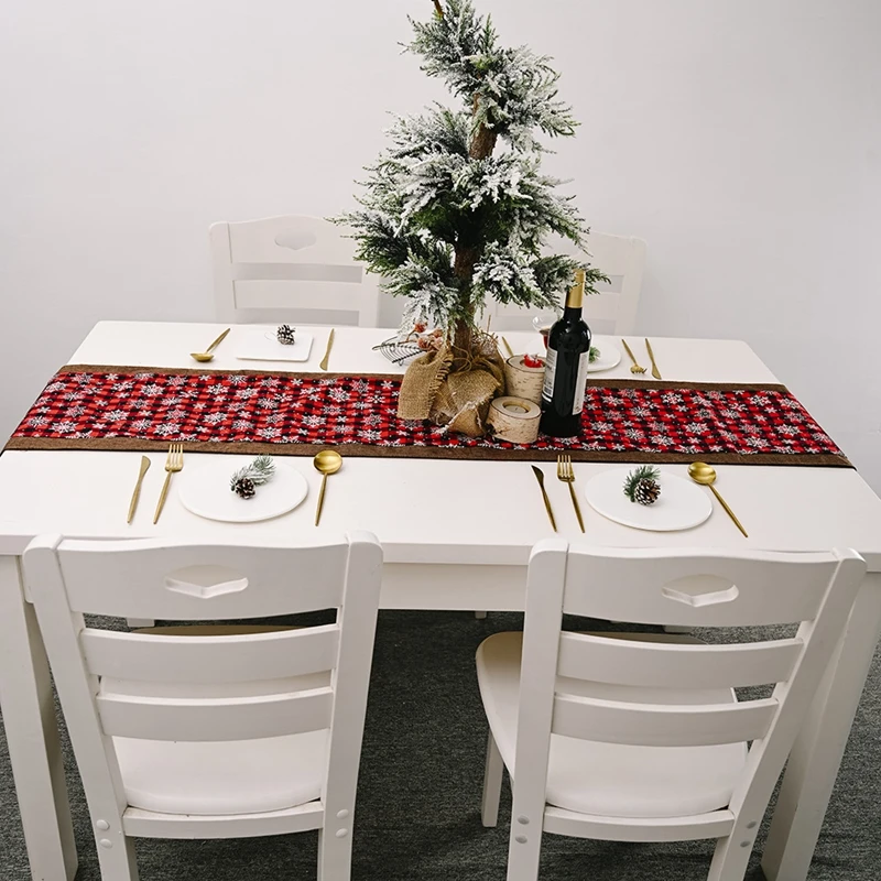 Хлопковая скатерть в виде Санта-Клауса снежинки 180*35 см рождественские украшения