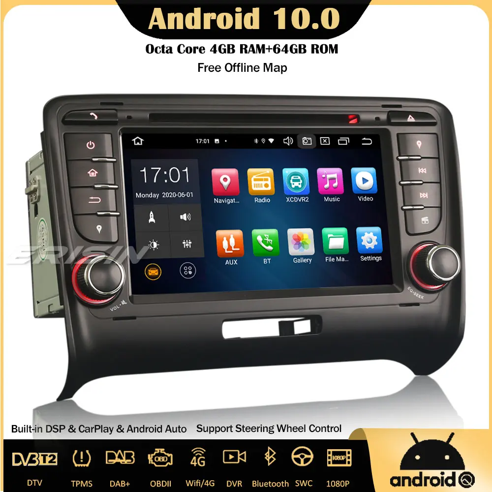 Erisin 8179 DSP Android 10 0 стерео DVD Радио GPS DAB + CarPlay Wi Fi OBD давления воздуха в шинах 8 ядерный