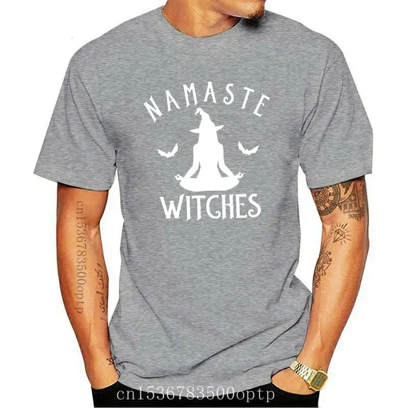 

New Namaste Witches Halloween T-Shirt Casual Funny 100% Cotton Slogan Tee Wiches Clothing Graphic Top Stylish Halloween Grunge S