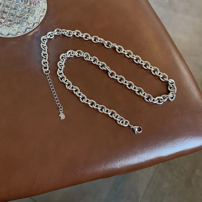 

2021 New Thick Chain Necklace for Women's Men Hip Hop Cool Style Simple Versatile Design Feeling Clavicle Jewelry Accessories