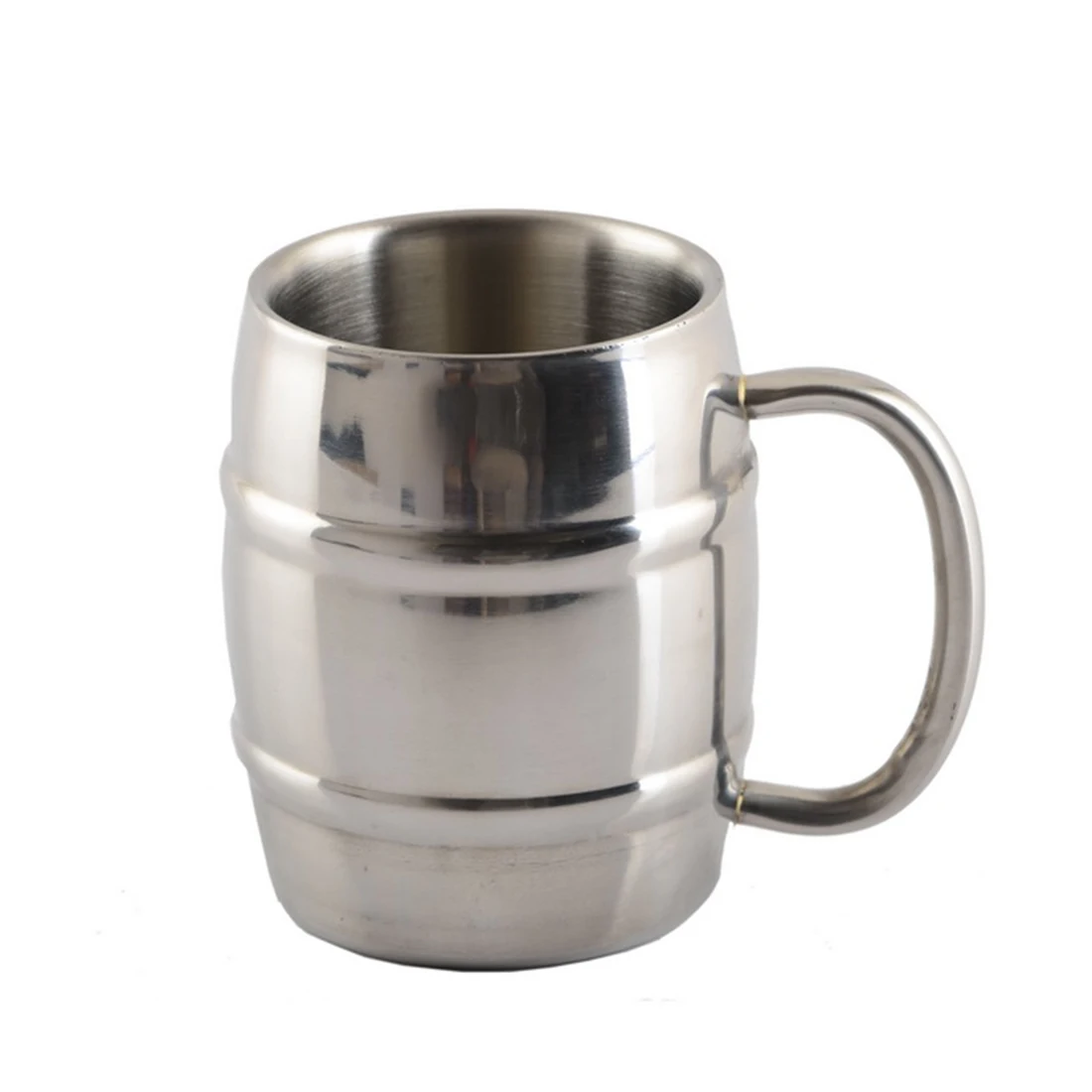 

New Hot 320ML 450ML Double Stainless Steel Cup Mug Outdoor Camping Portable Tea Coffee Beer Cup With Handle
