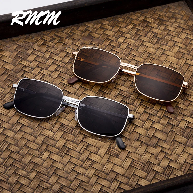 

RMM brand High-end men's metal frame square sunglasses gentleman sunglasses for men black brown