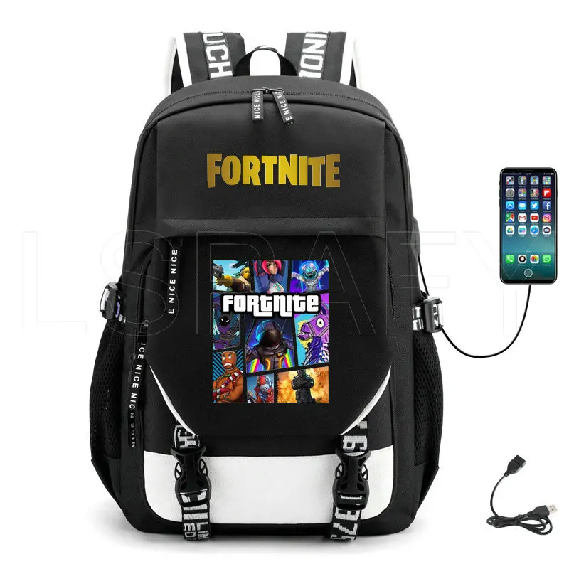 Мужской водонепроницаемый рюкзак FORTNITE для подростков школьная сумка с USB