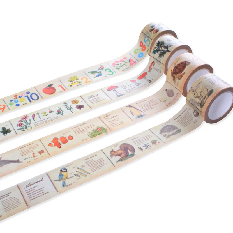 1 шт. васи ленты DIY винтажные натуральные животные бумага маскирующая лента