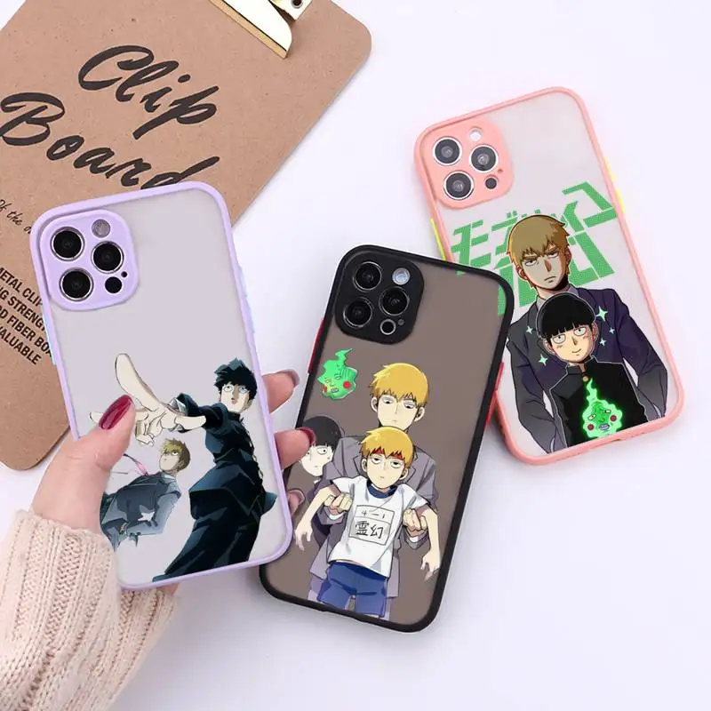 

Mob Psycho 100 newly Phone Case For iPhone 12 11 Mini Pro XR XS Max 7 8 Plus X Matte transparent Back Cover