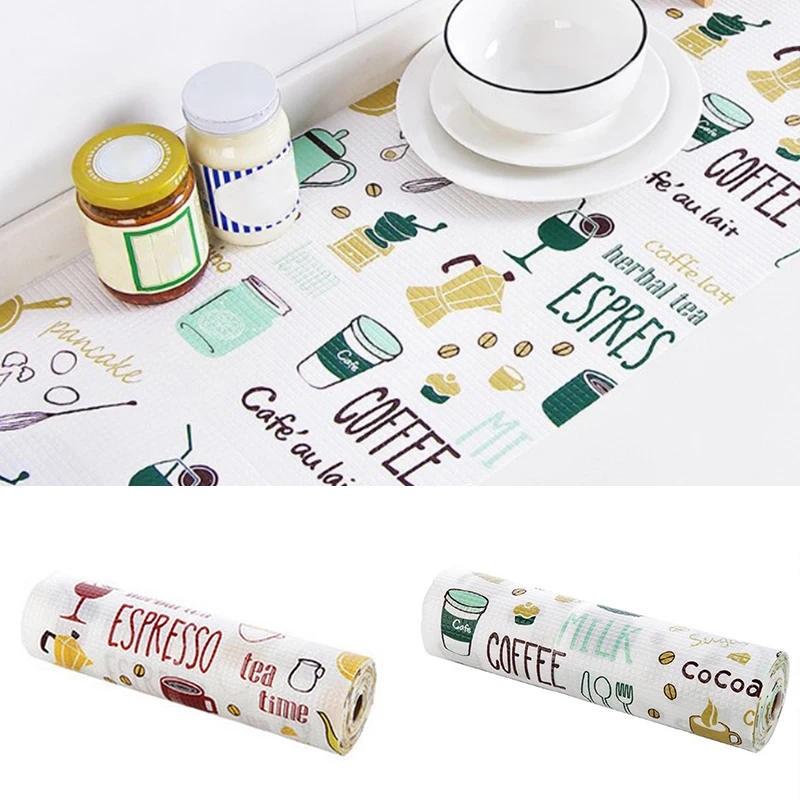 

1 Roll Table Drawer Mat Kitchen Gadgets Shelf Liner Contact Paper Waterproof Drawer Paper PET Anti-oil Table Desk Decoration