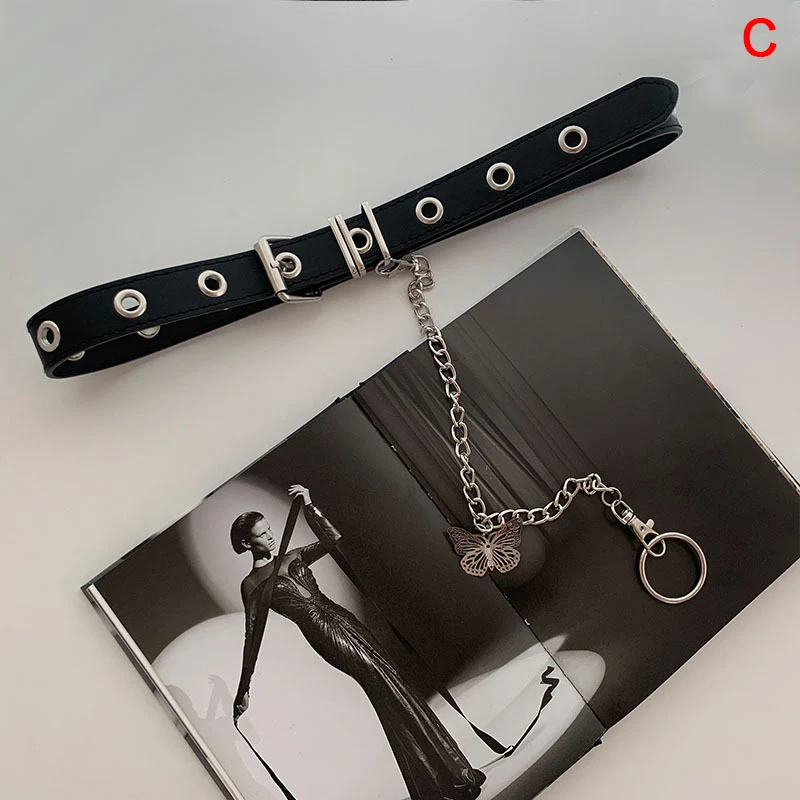 

Fashion Square Buckle With Adjustable Ladies Luxury Brand Cute PU Leather Thin Belt Punk Belts Or Metal Chain