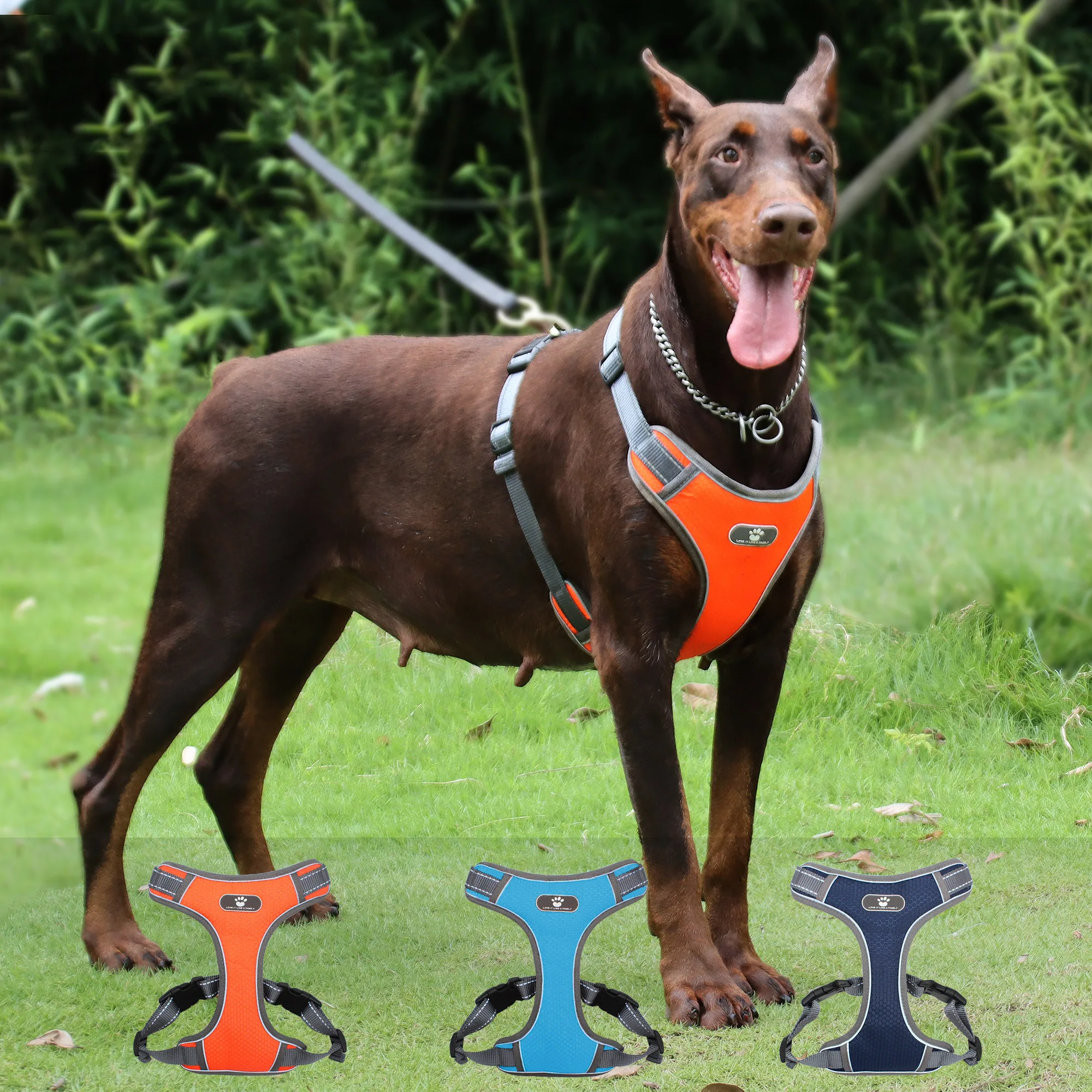 

Dog Harness No Pull Reflective Oxford Cloth Waterproof Breathable Pet Adjustable For Small Medium Large Chihuahua Bulldog S-XL