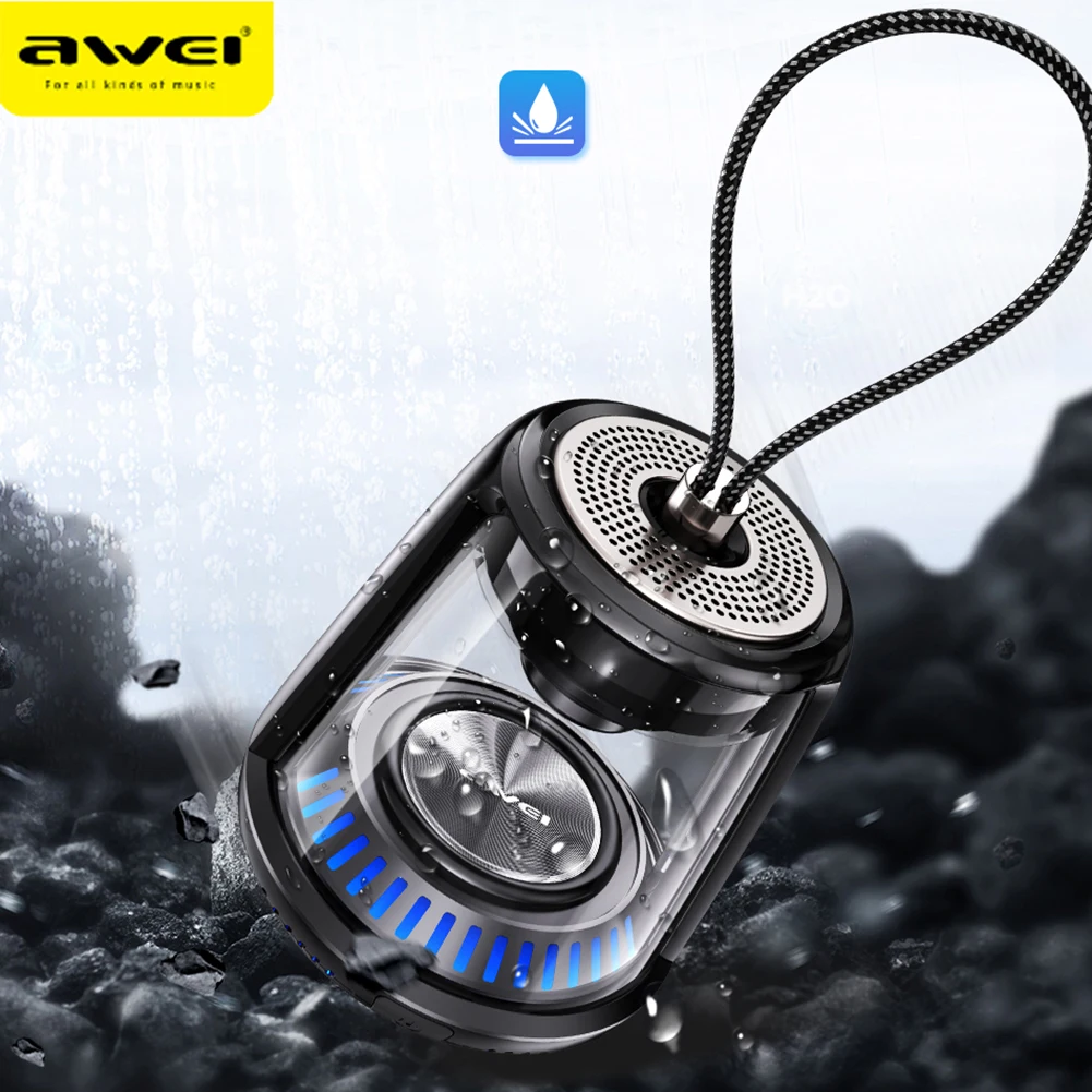 

Awei Y666 TWS 5.0 Stereo Speaker Waterproof Wireless Mini Loudspeaker Box Portable for Outdoor Camping Travel Stereo