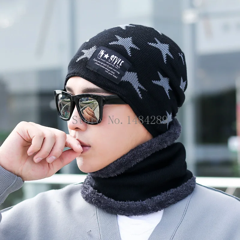 Новые детские зимние теплые вязаные шапки с шарфами унисекс утолщенные