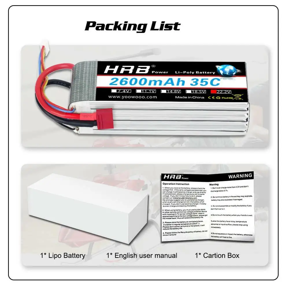 аккумулятор hrb lipo 3s 4s 6s 111 v 2600 мач rc batte35c xt60 ec2 ра