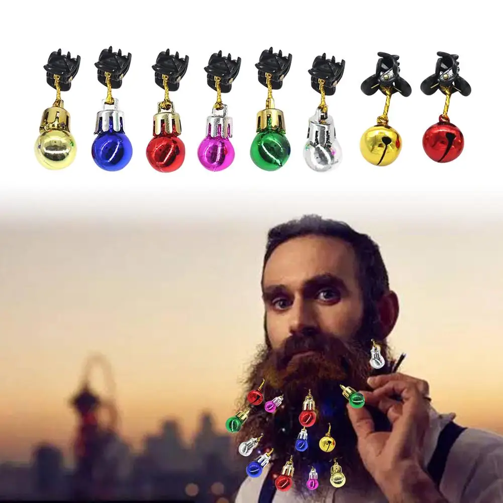 12 шт. круглые колбы Рождественское украшение для бороды усы волос 4 колокольчики 2