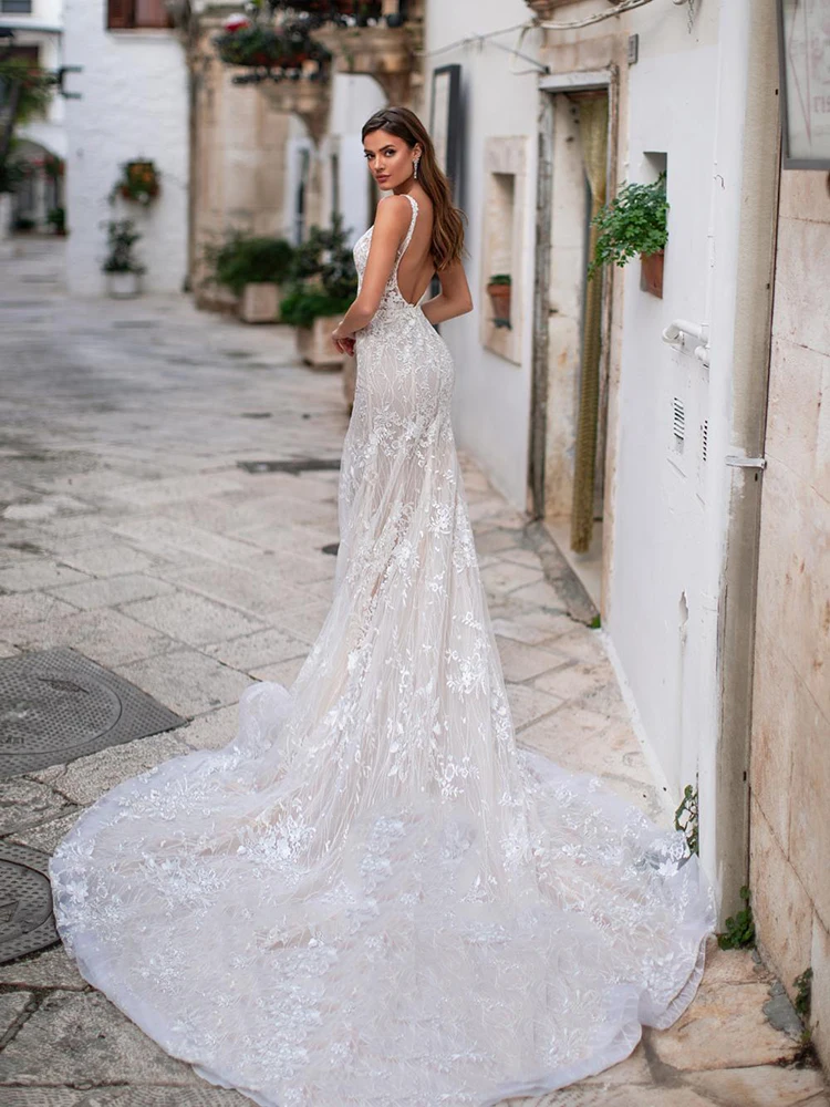 

BAZIIINGAAA Simple Wedding Dress Lace Little Beading Strapless Dress Luxury Wedding Gowns Bridal Can Be Washed Bride Dresses