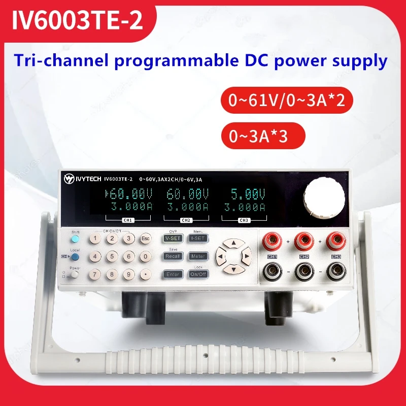 

IVYTECH Programmable Adjustable Triple channel DC Power Supply 30V/3A 30V/6A 60V/3A OVP OTP Laboratory Bench Voltage Regulator