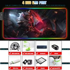 Игровой коврик для мыши League of Legends RGB с 4 портами USB, большой коврик светодиодный мыши со светодиодной подсветкой, резиновый ковер, Офисная Клавиатура, Настольный коврик