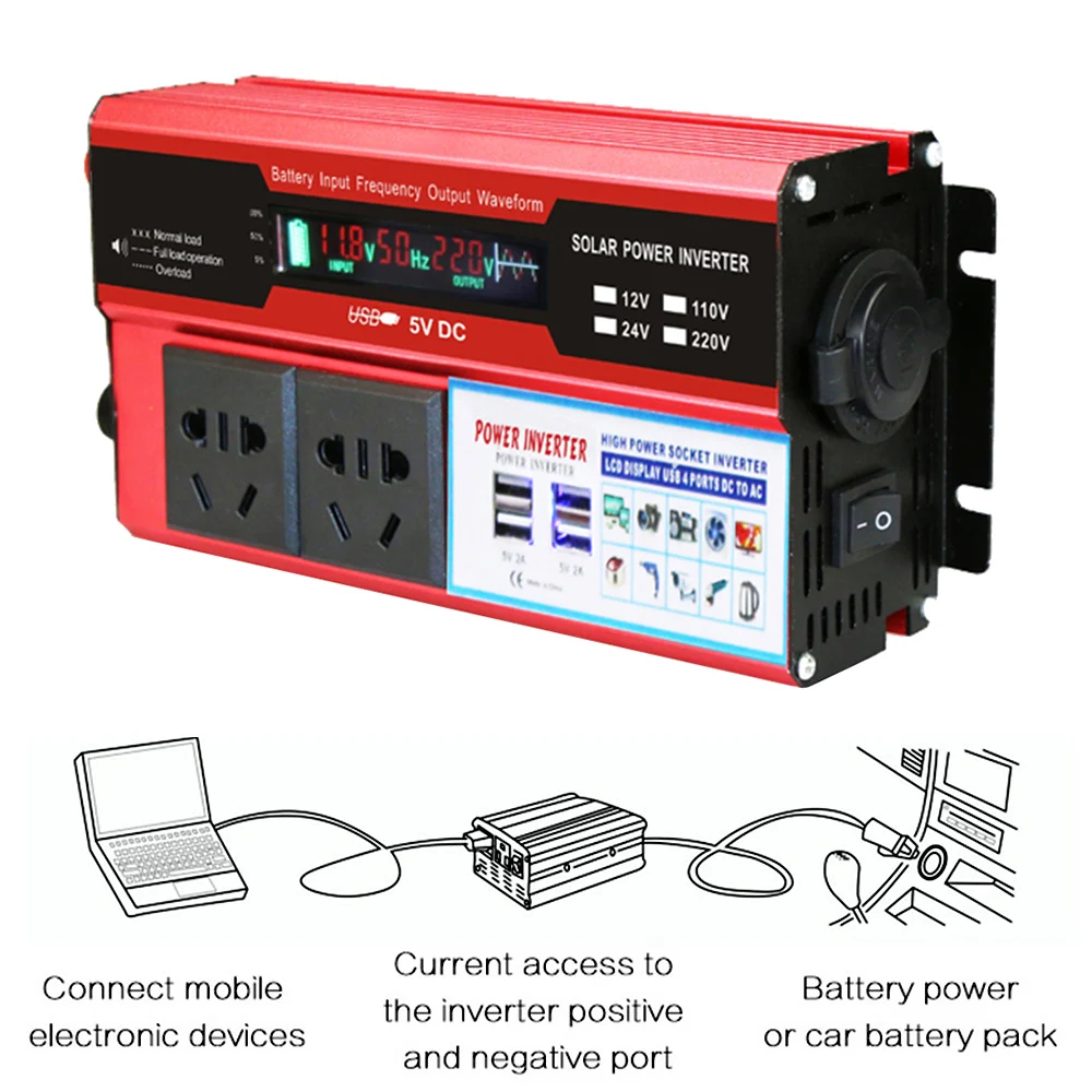 Универсальный инвертор солнечной энергии автомобильный Преобразователь