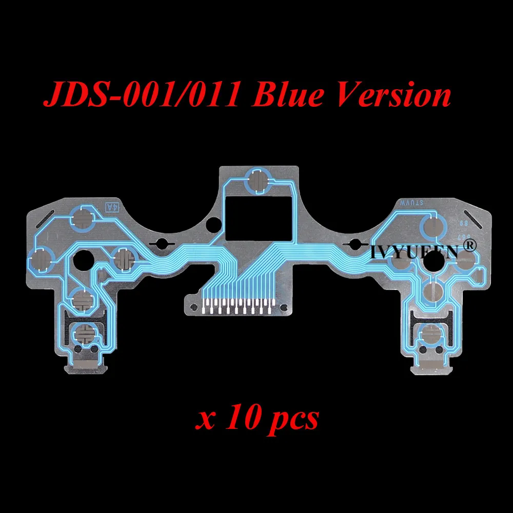IVYUEEN 10 шт для Dualshock 4 PS4 DS4 PRO Slim проводящая пленка для контроллера пленка проведения пленка для клавиатуры гибкий кабель JDM 050 040 030 011 - Цвет: JDS JDM 001 Blue