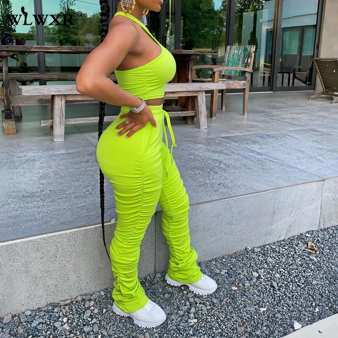 Женский спортивный костюм WLWXR летний повседневный комплект из двух предметов