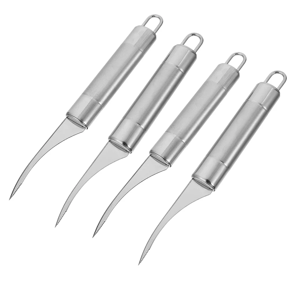 

4Pcs Stainless Steel Shrimp Cleaning Tools Shrimp Line Peeling Tools (Silver)