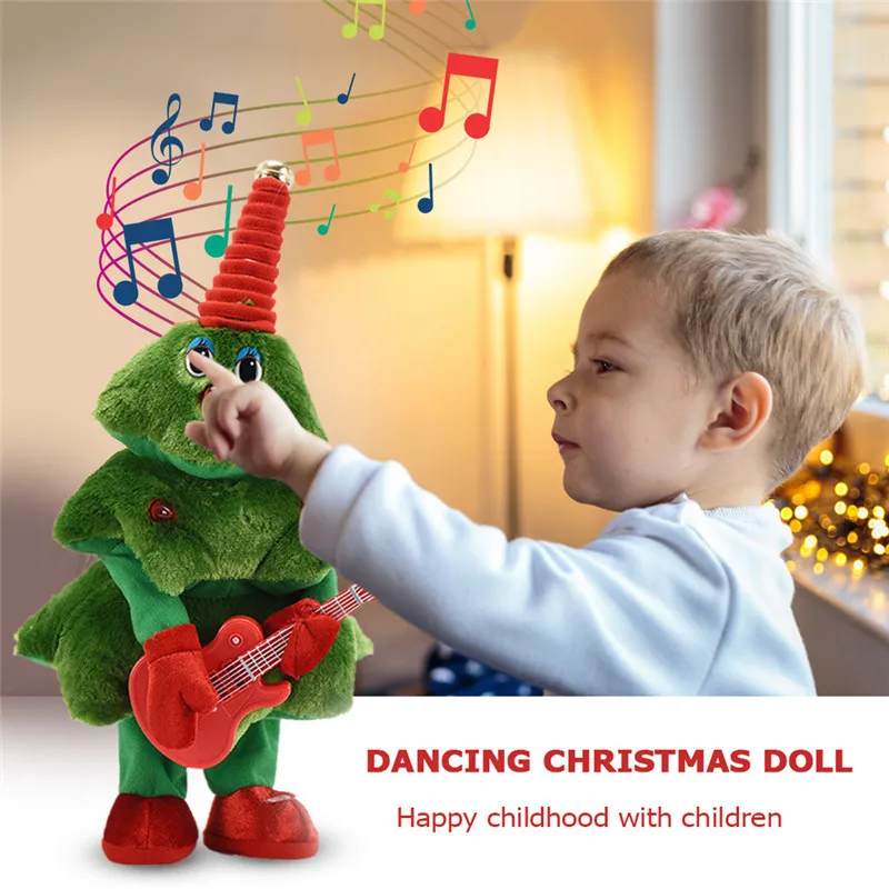 

Dancing Christmas Tree Electronic Singing Song Electric Toy Plush Toys Ornaments Children Kids Christmas Childhood Cute Gift
