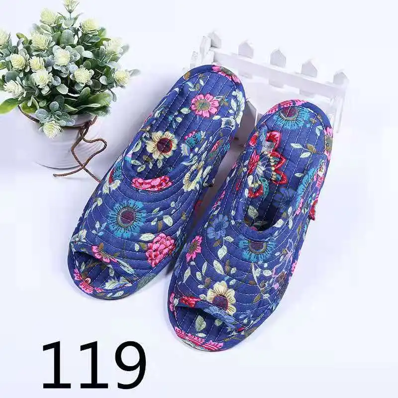 

2021 European and sk American Ladies Fashion Pure Cotton Silent Home Printed Slippers 1879