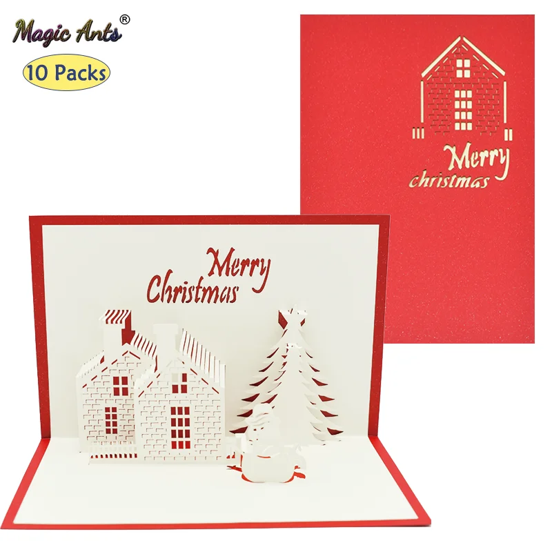 10 упаковок Счастливого Рождества снеговик всплывающие наклейки лазерная