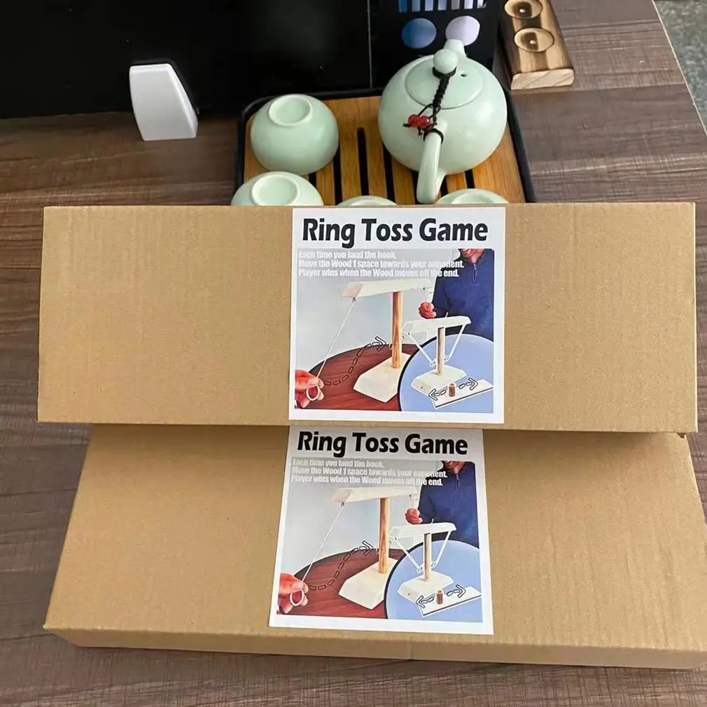 

Ring Toss Games For Kid Adult Handheld Board Games Outdoor Indoor Handmade Wooden Ring Toss Hooks Fast-paced Interactive Game