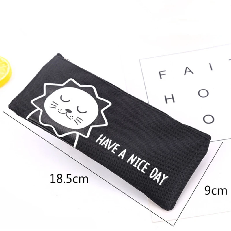 Оригинальный мультяшный большой чехол для школьного карандаша милая Холщовая