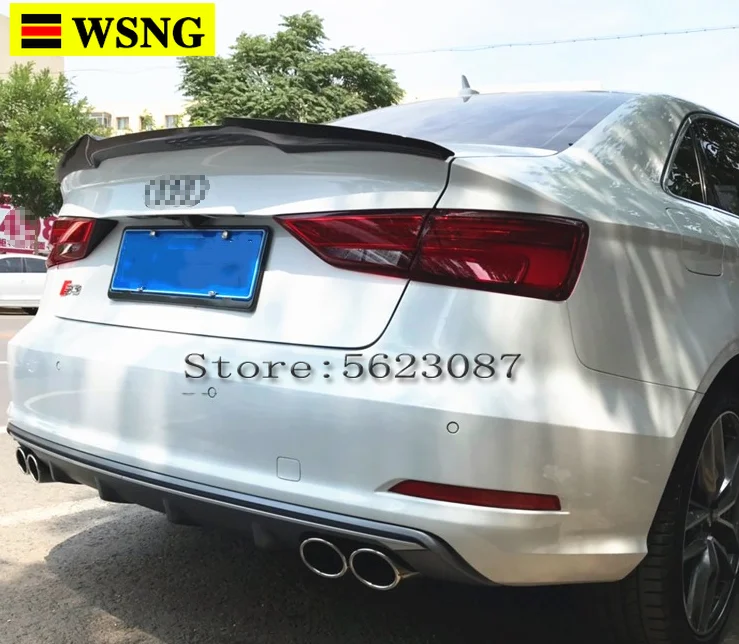 A3 S3 8V задний спойлер из углеродного волокна для Audi Sedan 2014-2015 V Style | Автомобили и