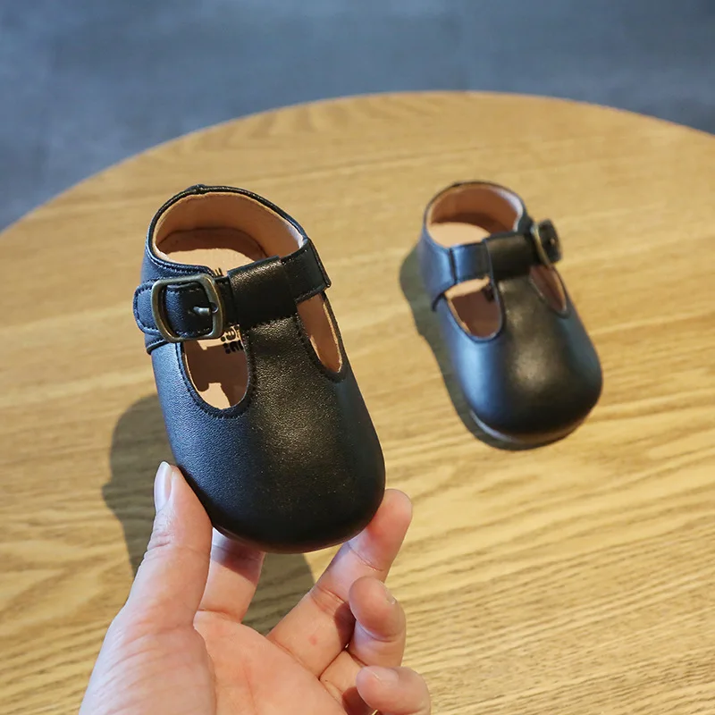 Детская кожаная обувь Осенняя детская для девочек Обувь принцессы с мягкой