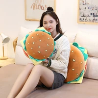 cute hot dog burger stuffed pillow lifelike ham lettuce hamburg chair sear pillow bed sleeping bread waist cushion hand warmer