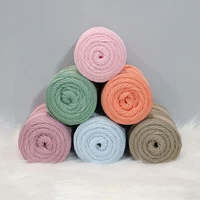300gpc hollow flat yarn for hand knitting crochet bag diy summer hat rug basket woven silk thread polyester viscose string line