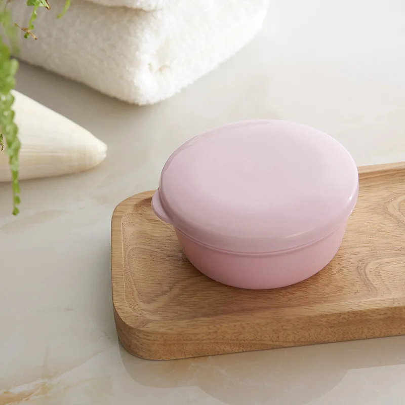pink 1 шт., портативный цветной чехол для мыльницы, контейнер для мытья душа, для дома, ванной комнаты, герметичный чехол для мыла, круглые товары для путешествий - Цвет: pink