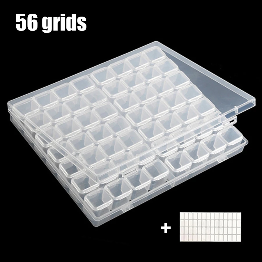 

Diamond Painting Tools 28&56&12 Cells Plastic Storage Box Tool Accessories label for Diamond Painting Embroidery Sale Bead Case